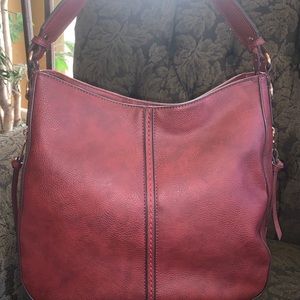 Burgundy Hobo Shoulder Bag Crossbody